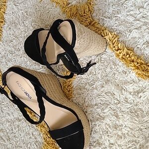 New Fashion Nova Black Espadrille Wedge